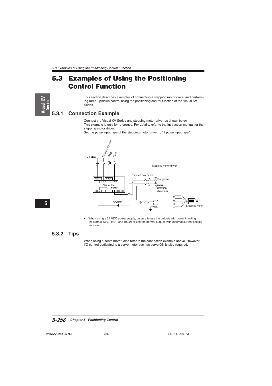 1 connection example, 2 tips, Visual kv series | KEYENCE Visual KV Series User Manual | Page 282 / 392