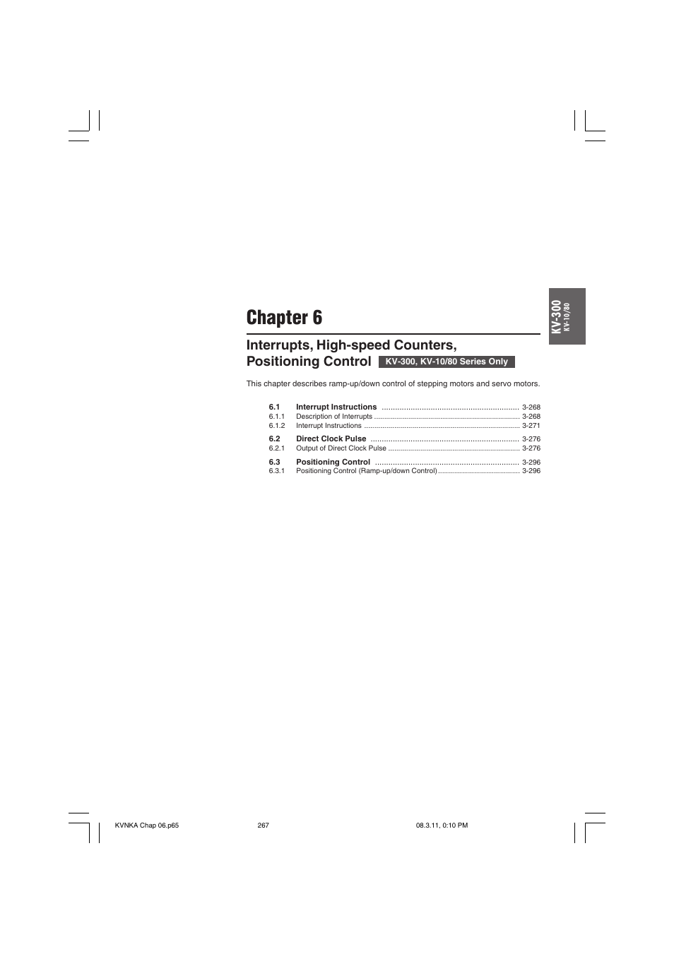 Chapter 6, Kv -300 | KEYENCE Visual KV Series User Manual | Page 291 / 392