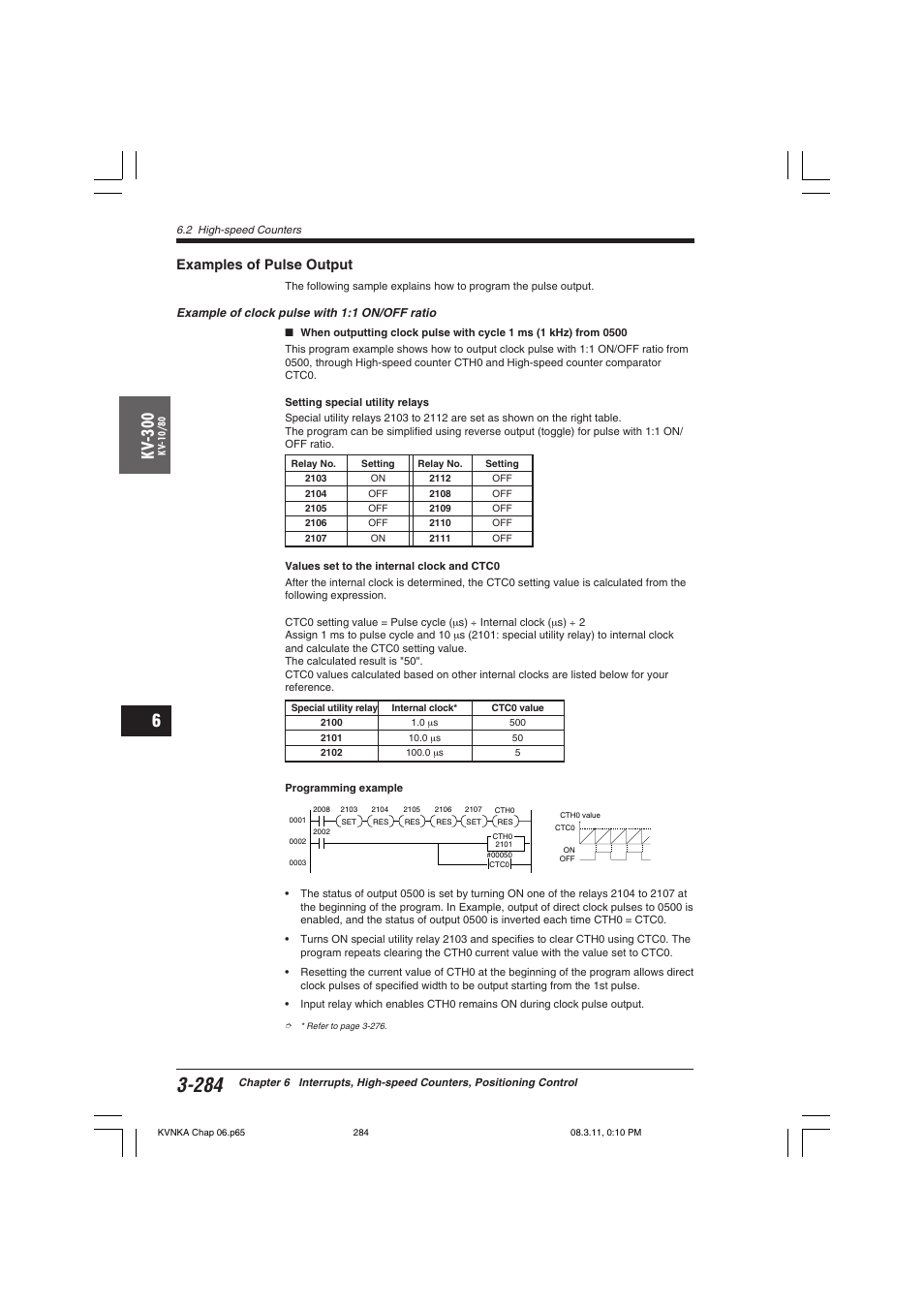 Examples of pulse output, Kv -300 | KEYENCE Visual KV Series User Manual | Page 308 / 392