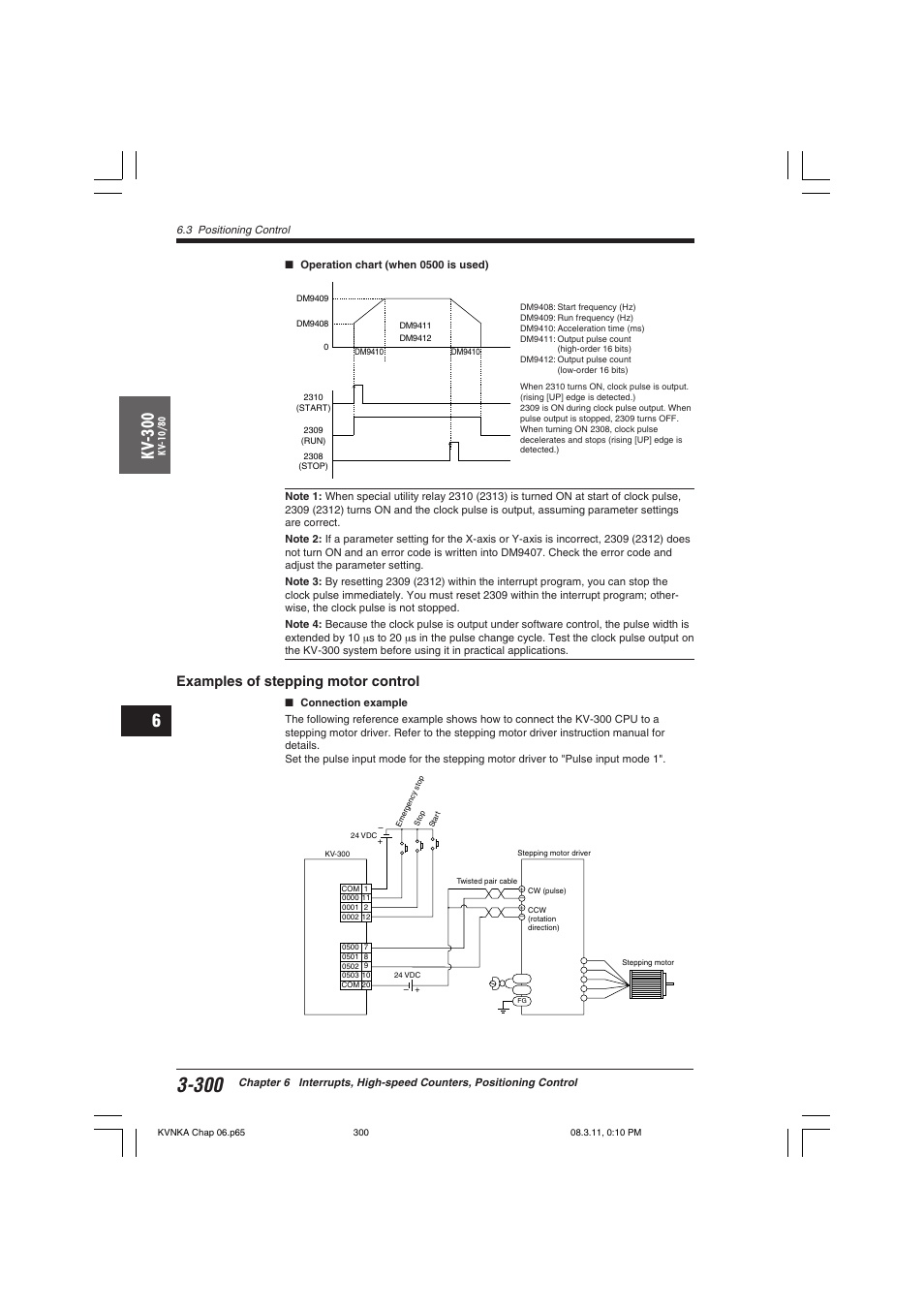 Examples of stepping motor control, Kv -300 | KEYENCE Visual KV Series User Manual | Page 324 / 392