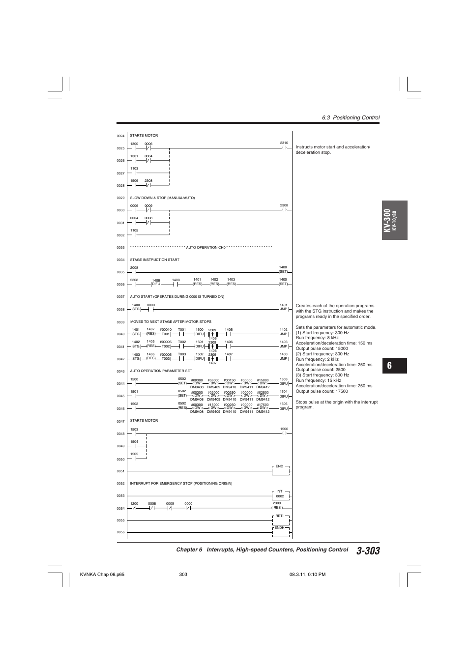 Kv -300, 3 positioning control | KEYENCE Visual KV Series User Manual | Page 327 / 392