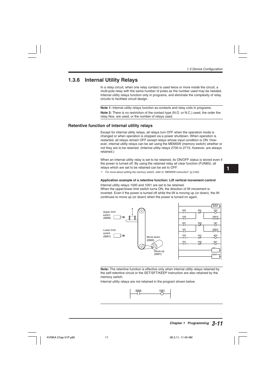 6 internal utility relays, Retentive function of internal utility relays | KEYENCE Visual KV Series User Manual | Page 35 / 392
