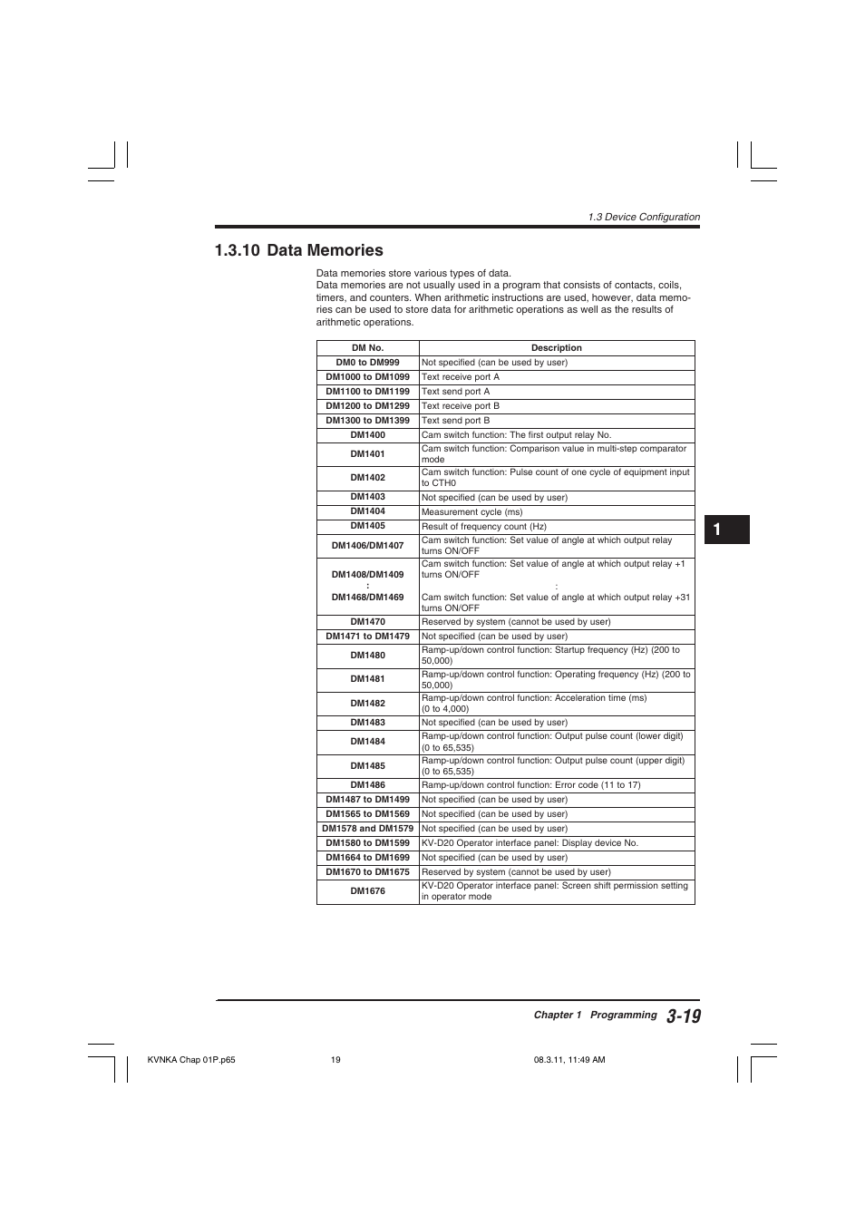 10 data memories | KEYENCE Visual KV Series User Manual | Page 43 / 392
