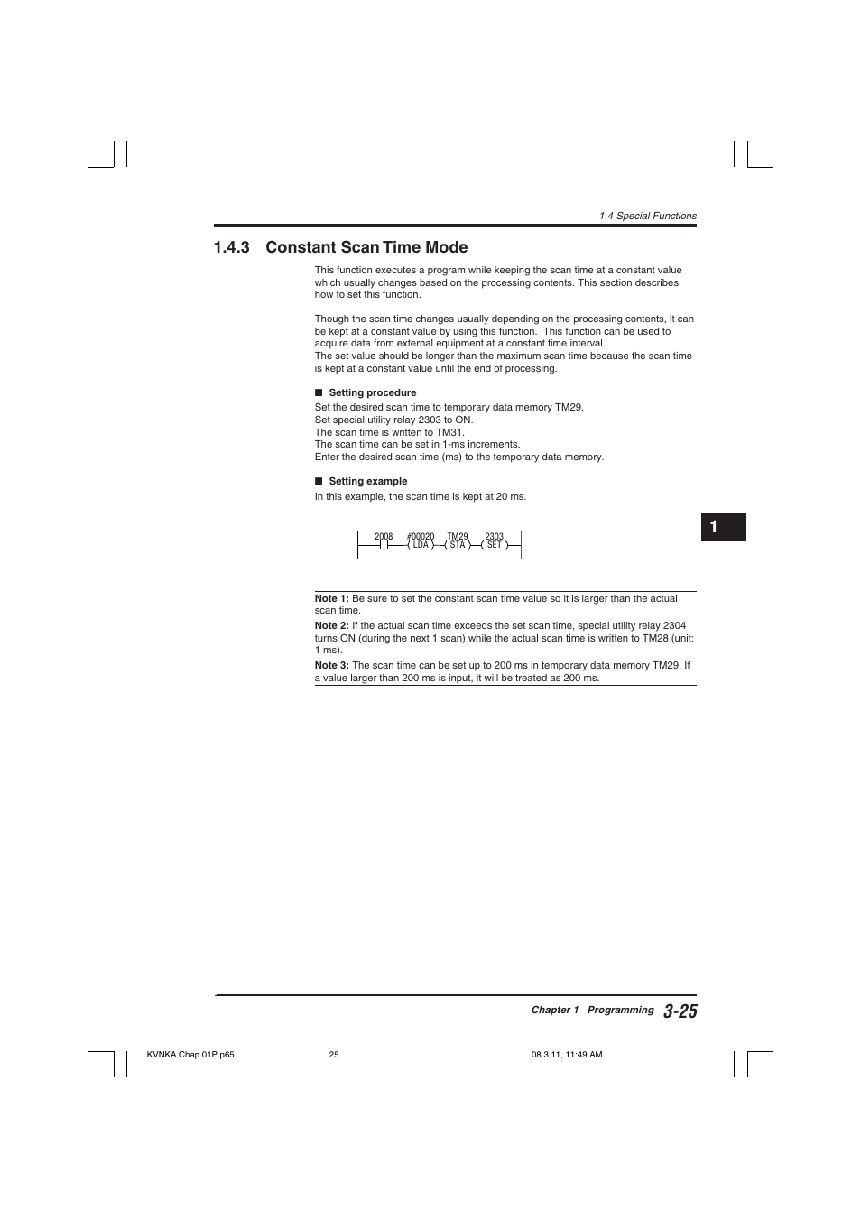 3 constant scan time mode | KEYENCE Visual KV Series User Manual | Page 49 / 392