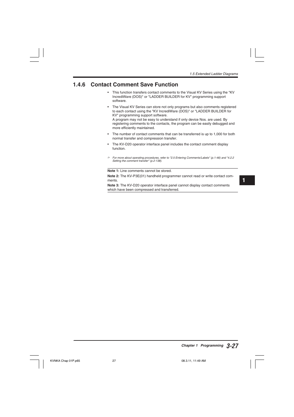 6 contact comment save function | KEYENCE Visual KV Series User Manual | Page 51 / 392