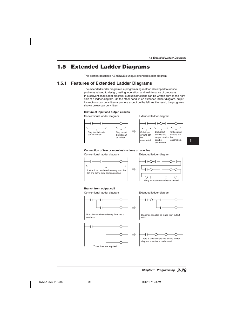 5 extended ladder diagrams, 1 features of extended ladder diagrams | KEYENCE Visual KV Series User Manual | Page 53 / 392
