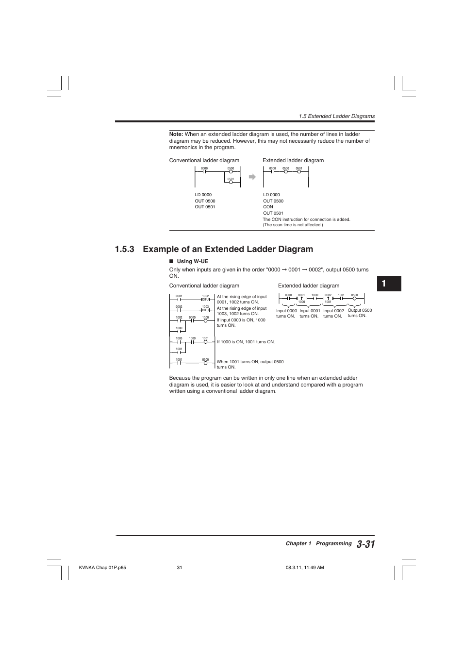 3 example of an extended ladder diagram | KEYENCE Visual KV Series User Manual | Page 55 / 392