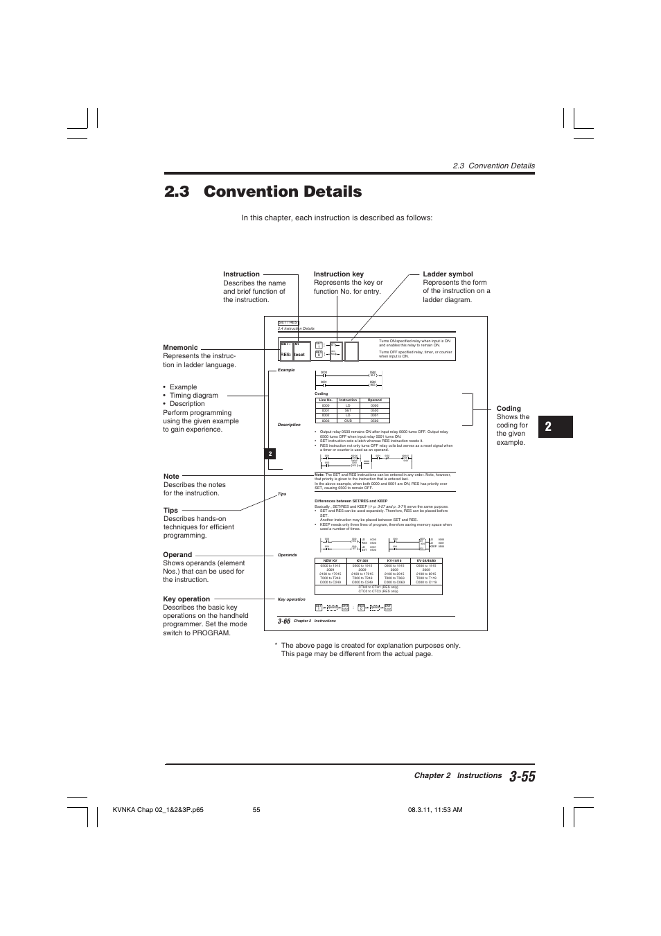 3 convention details, Chapter 2 instructions | KEYENCE Visual KV Series User Manual | Page 79 / 392