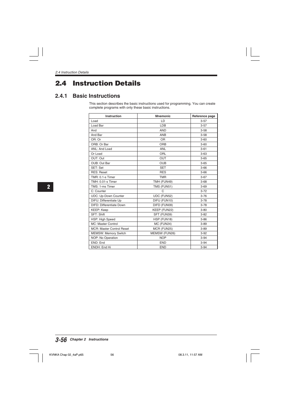 4 instruction details, 1 basic instructions | KEYENCE Visual KV Series User Manual | Page 80 / 392