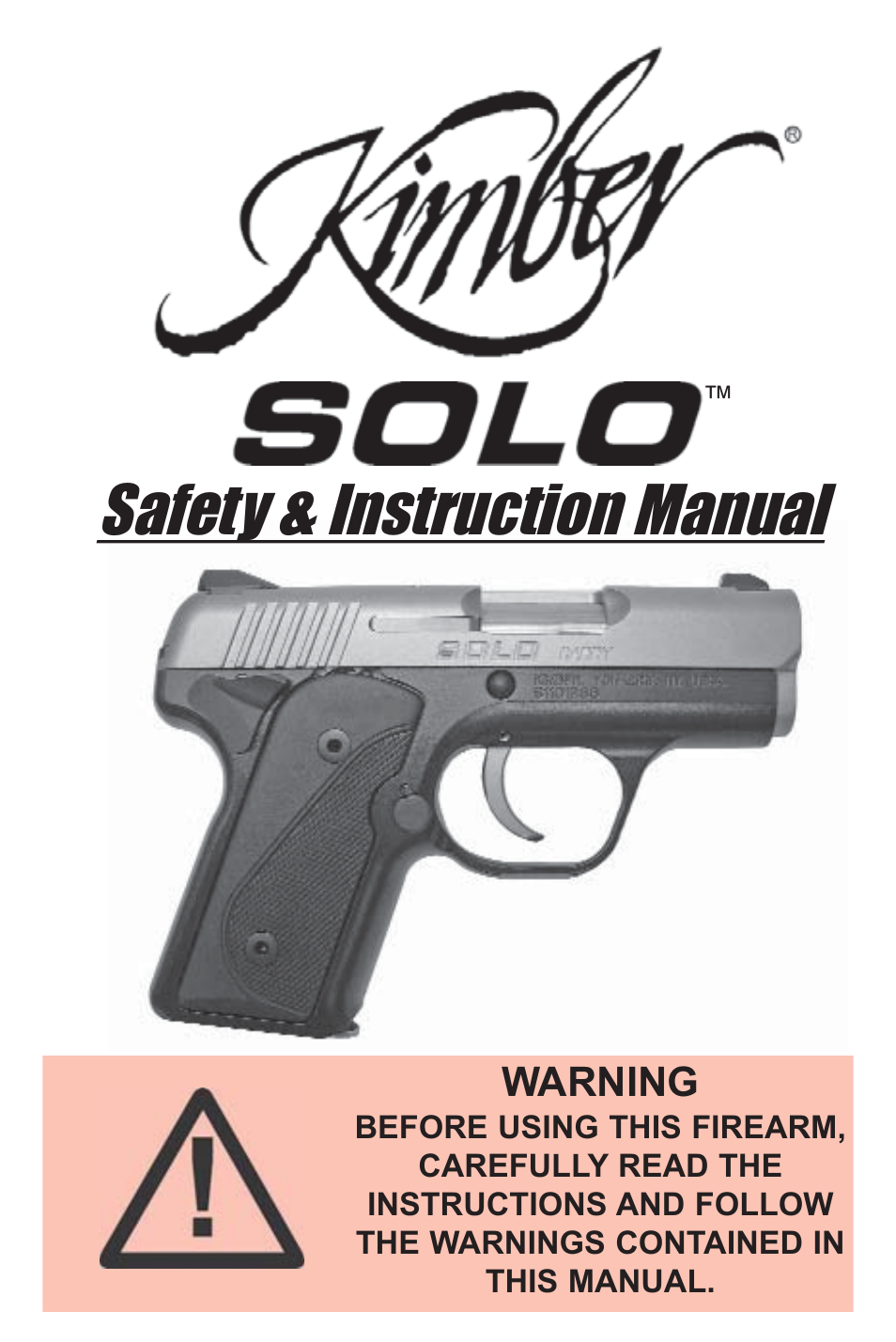 Kimber Solo User Manual | 48 pages