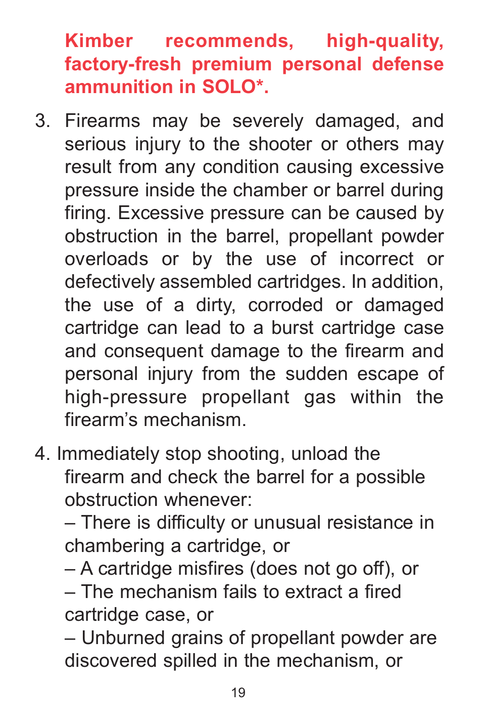 Kimber Solo User Manual | Page 19 / 48