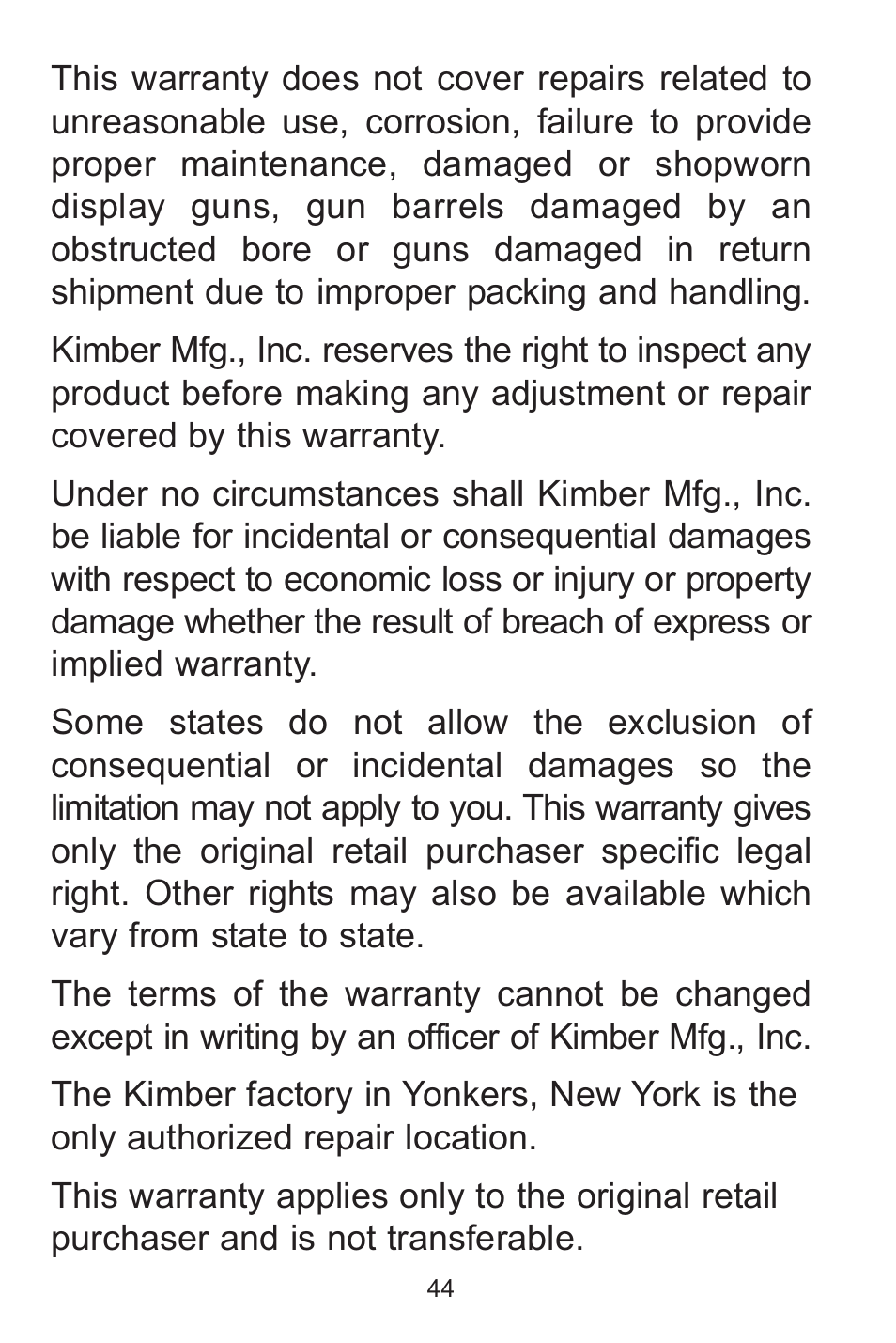 Kimber Solo User Manual | Page 44 / 48