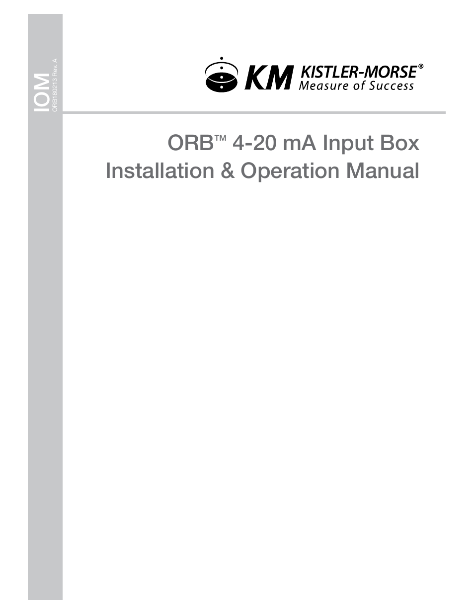 Kistler-Morse KM ORB 4-20mA Input Box User Manual | 16 pages