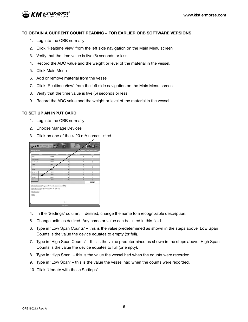 Kistler-Morse KM ORB 4-20mA Input Box User Manual | Page 13 / 16