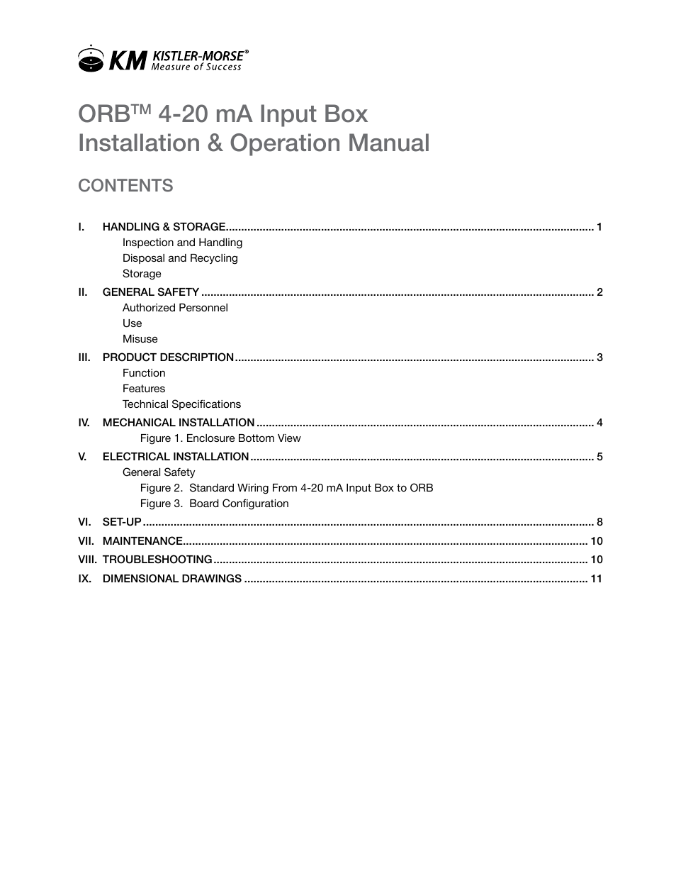 Kistler-Morse KM ORB 4-20mA Input Box User Manual | Page 3 / 16