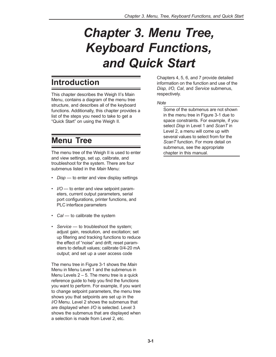 Introduction, Menu tree | Kistler-Morse KM Weigh II User Manual | Page 13 / 120