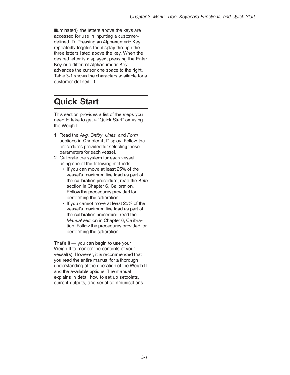 Quick start | Kistler-Morse KM Weigh II User Manual | Page 19 / 120