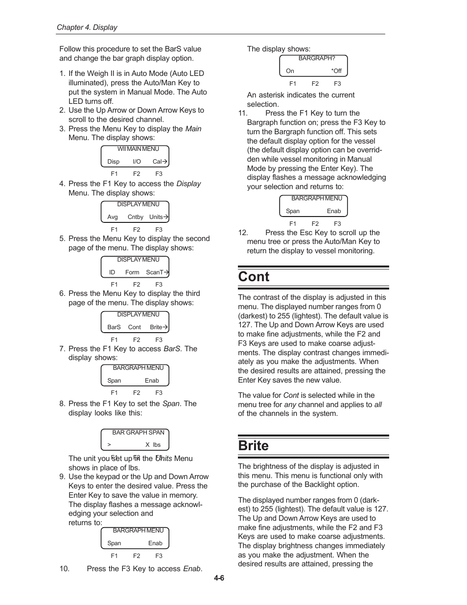 Cont, Brite | Kistler-Morse KM Weigh II User Manual | Page 26 / 120