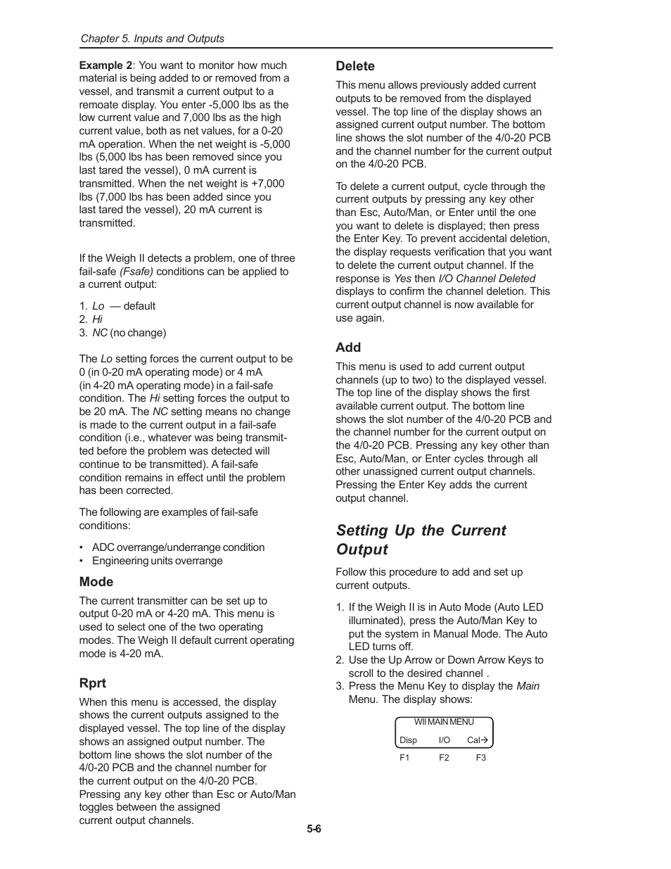 Setting up the current output | Kistler-Morse KM Weigh II User Manual | Page 34 / 120