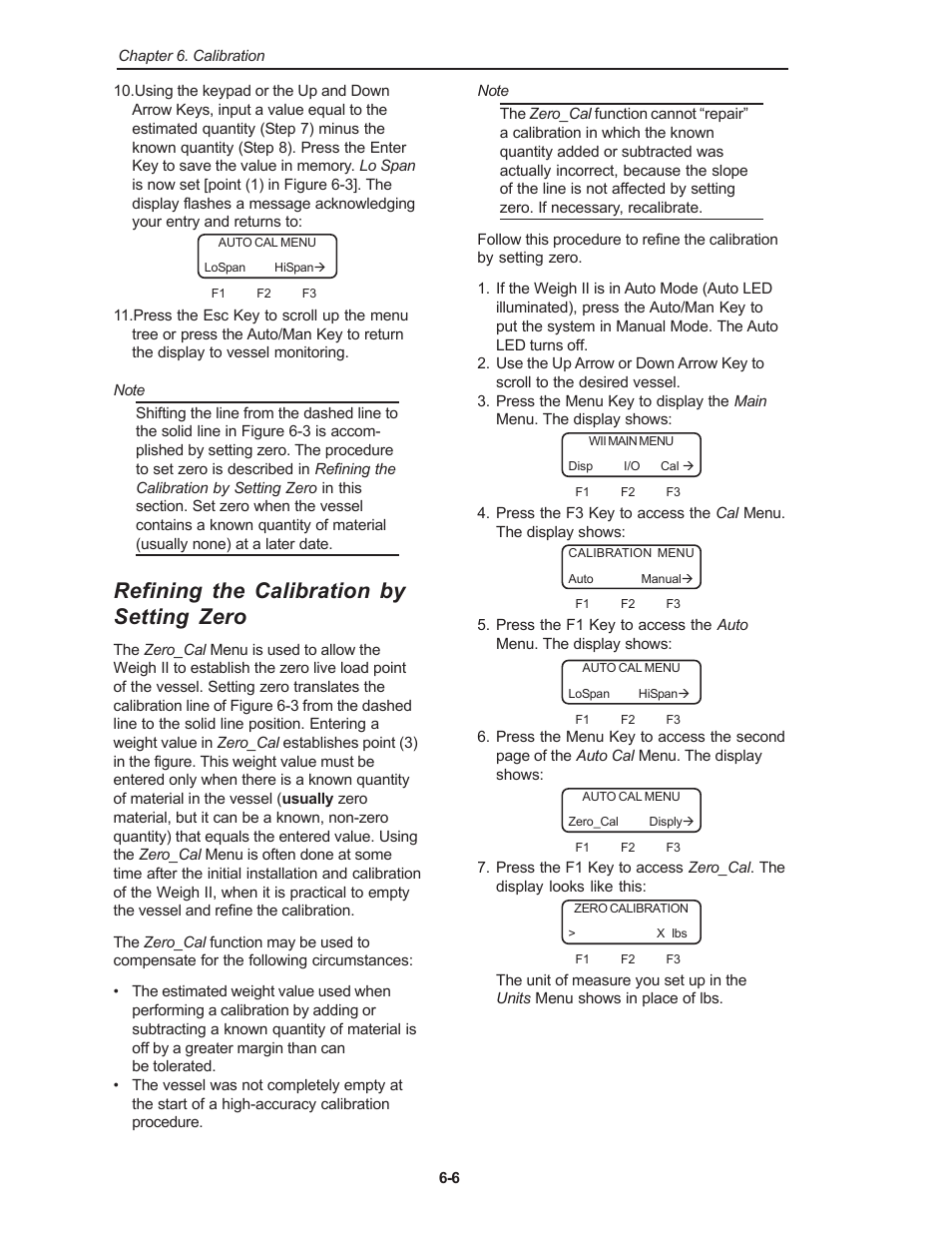 Refining the calibration by setting zero | Kistler-Morse KM Weigh II User Manual | Page 44 / 120