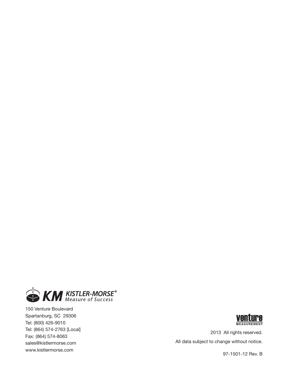 Kistler-Morse KM SVS2000 User Manual | Page 16 / 16