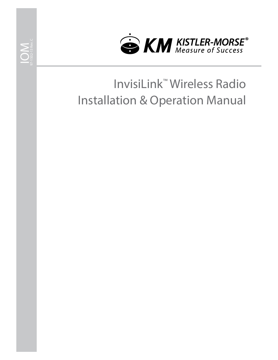 Kistler-Morse KM InvisiLink User Manual | 20 pages