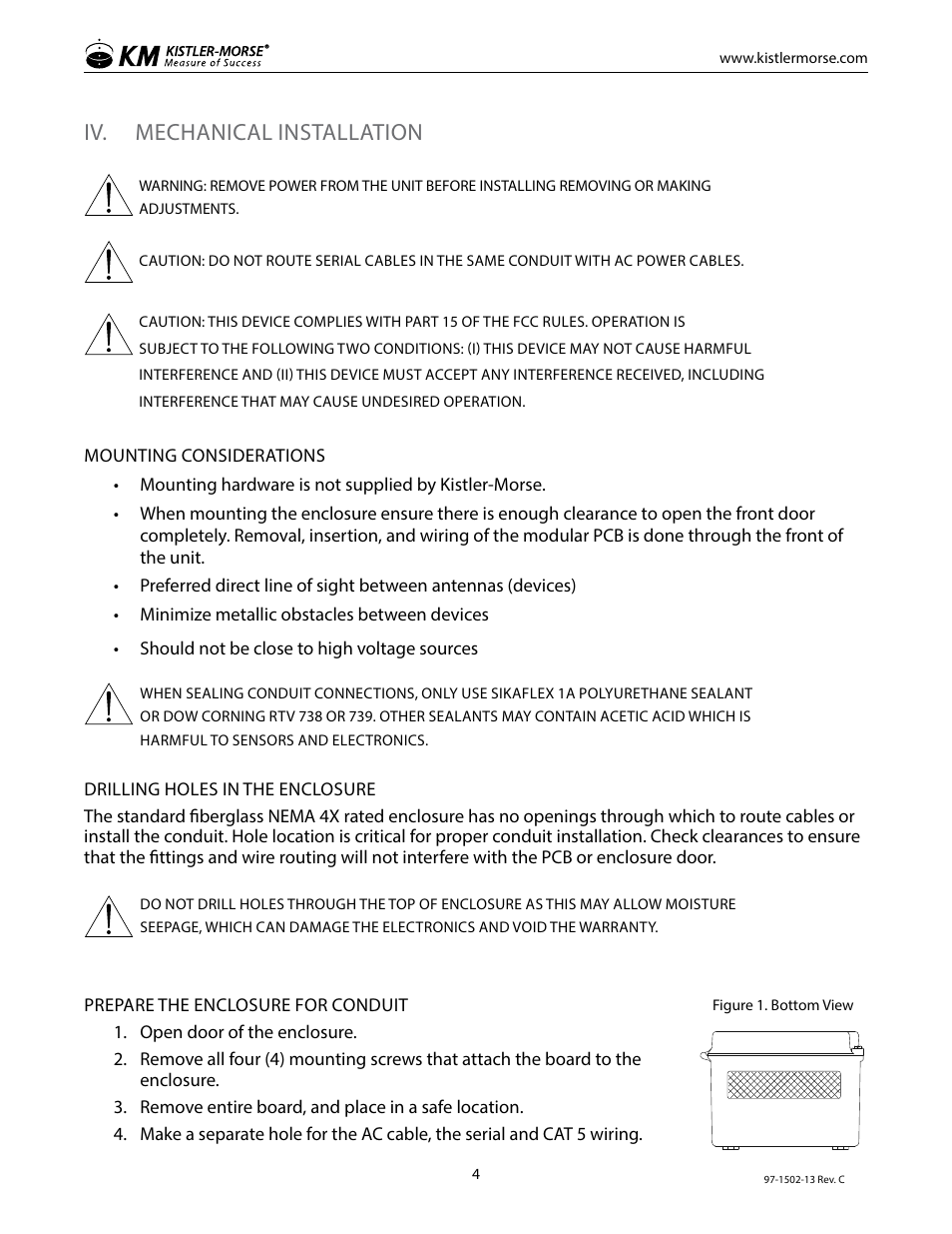 Iv. mechanical installation | Kistler-Morse KM InvisiLink User Manual | Page 8 / 20