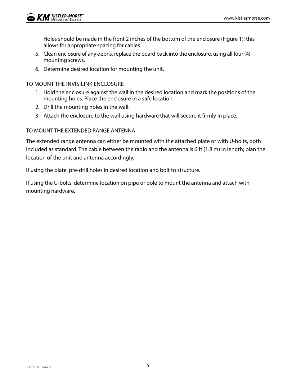 Kistler-Morse KM InvisiLink User Manual | Page 9 / 20