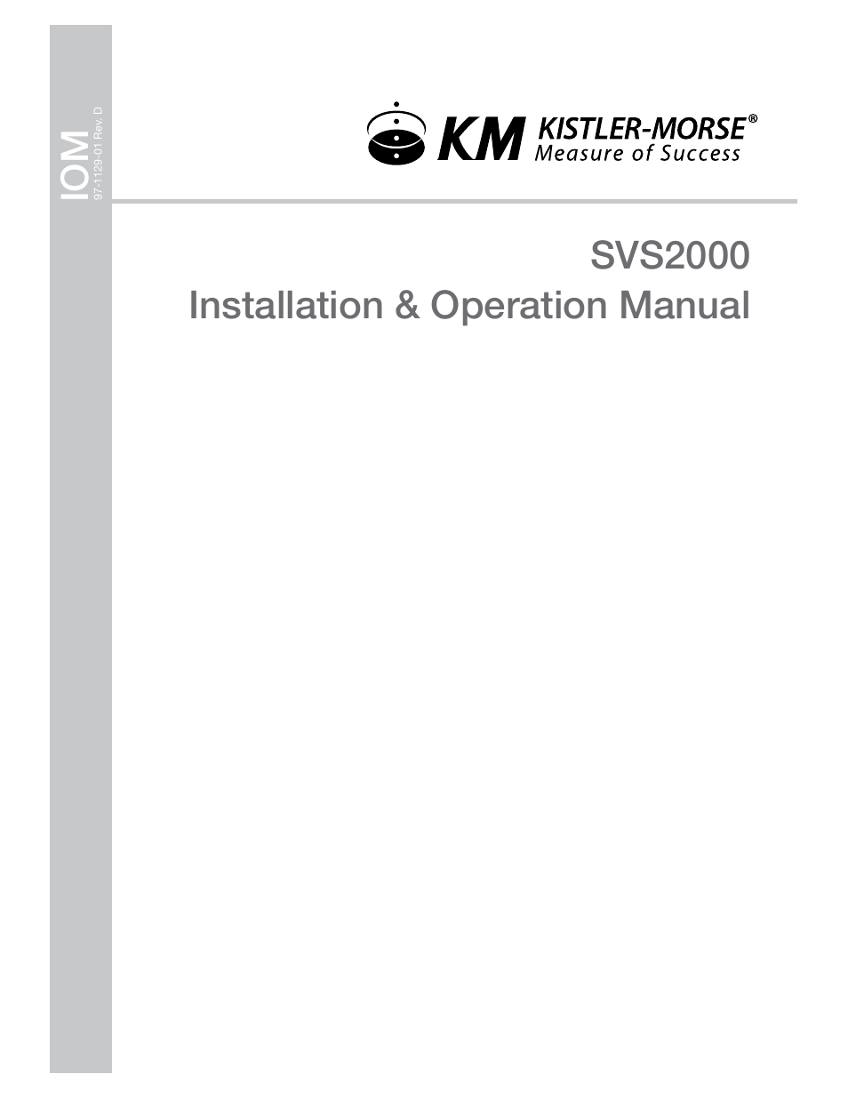 Kistler-Morse KM SVS2000 User Manual | 89 pages