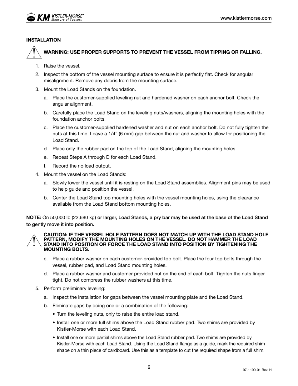 Kistler-Morse KM Load Stand II User Manual | Page 10 / 32