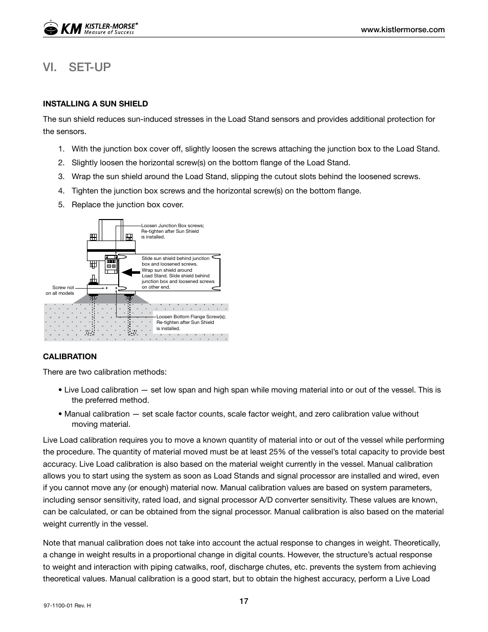 Vi. set-up | Kistler-Morse KM Load Stand II User Manual | Page 21 / 32