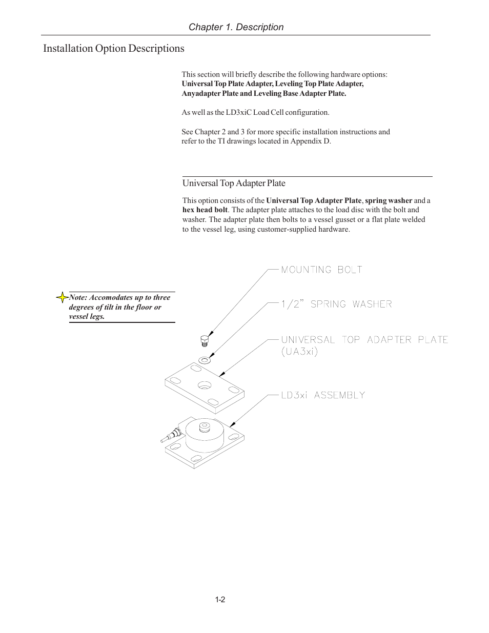 Installation option descriptions | Kistler-Morse KM LD3xi Load Cell User Manual | Page 8 / 57