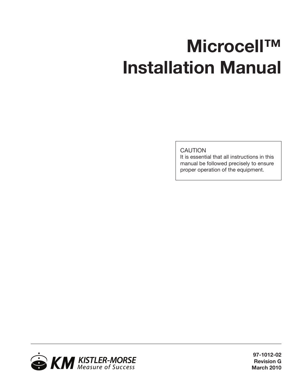 Kistler-Morse KM Microcell Bolt-On User Manual | 44 pages