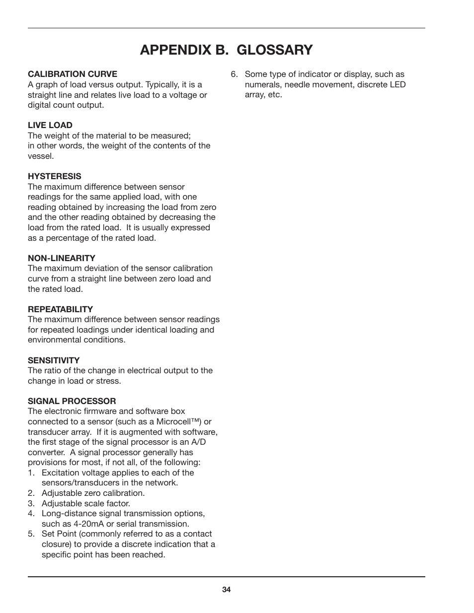 Appendix b. glossary | Kistler-Morse KM Microcell Bolt-On User Manual | Page 38 / 44