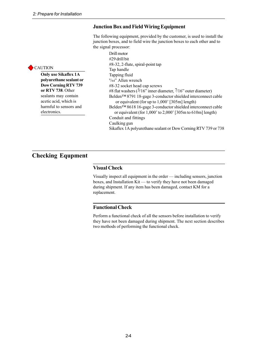 Checking equpment | Kistler-Morse KM L-Cell Bolt-On User Manual | Page 13 / 98