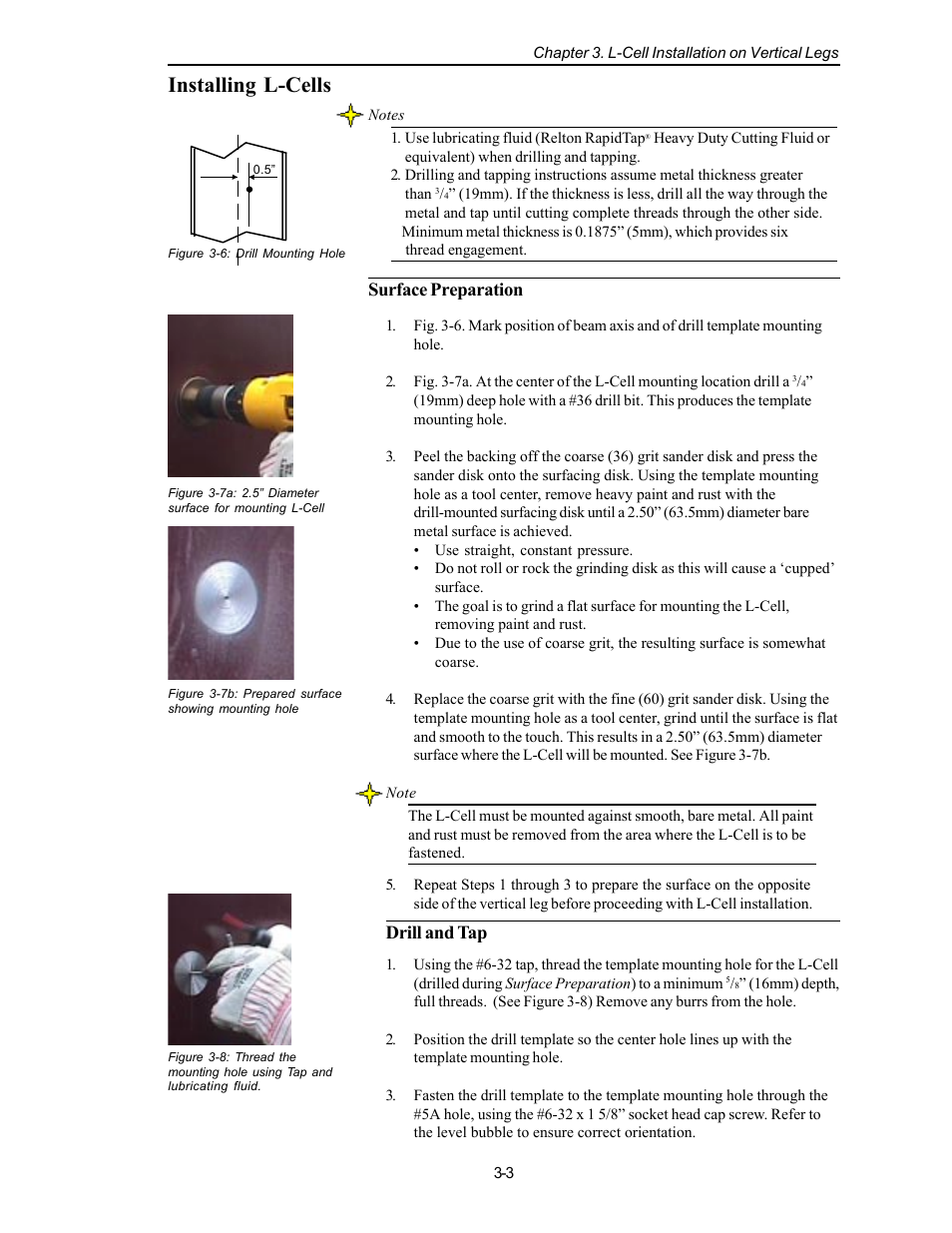 Installing l-cells, Surface preparation, Drill and tap | Kistler-Morse KM L-Cell Bolt-On User Manual | Page 17 / 98