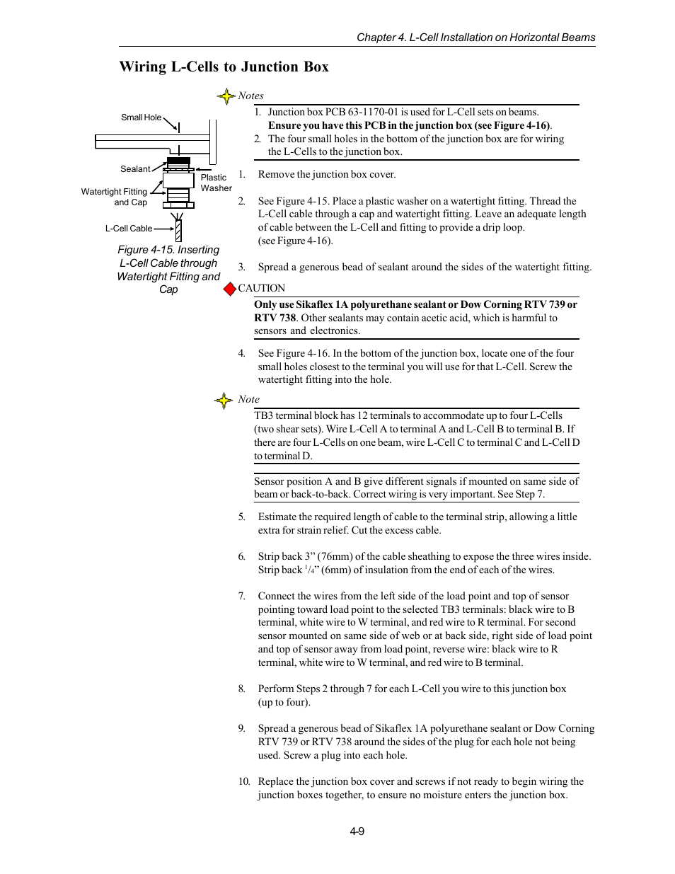 Wiring l-cells to junction box | Kistler-Morse KM L-Cell Bolt-On User Manual | Page 34 / 98