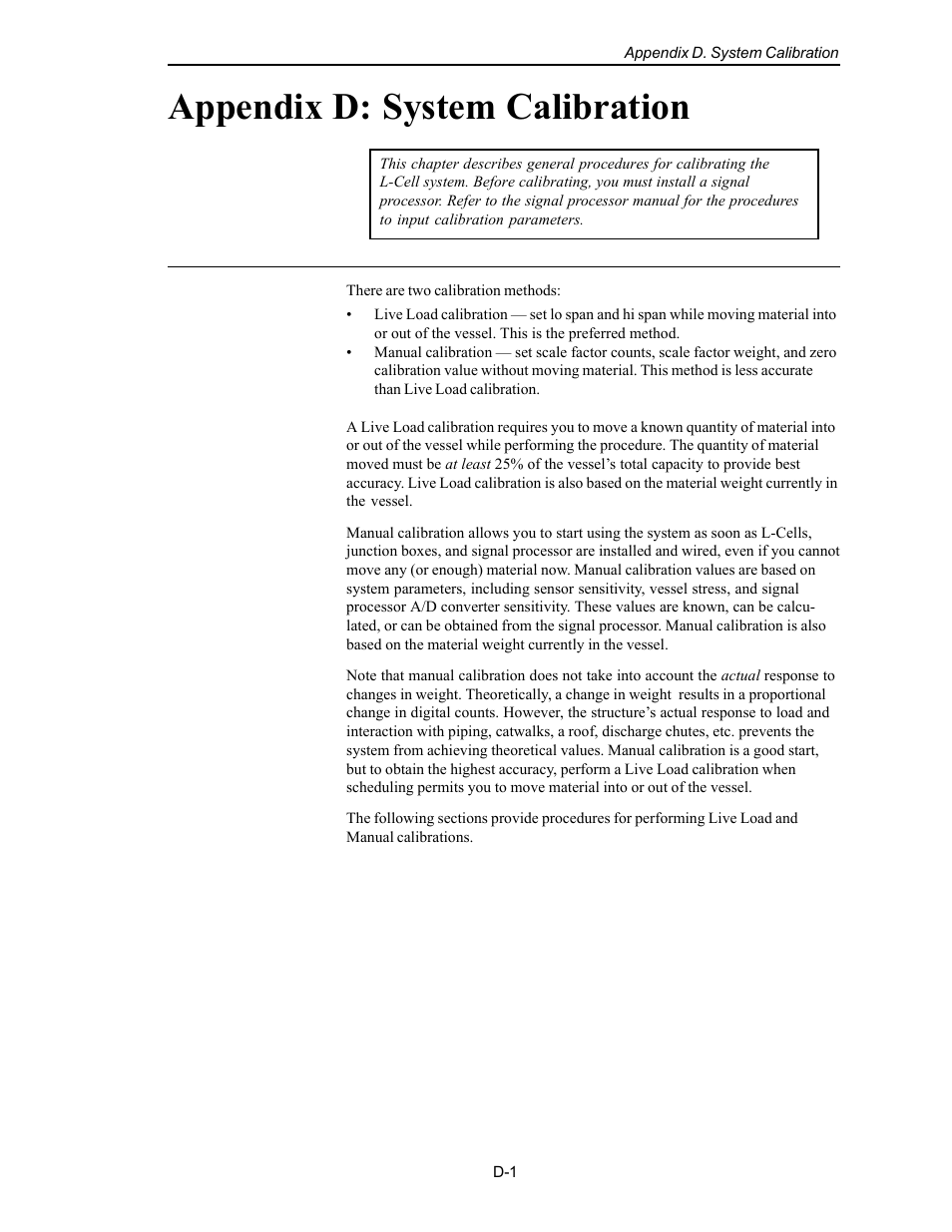 Appendix d: system calibration | Kistler-Morse KM L-Cell Bolt-On User Manual | Page 75 / 98