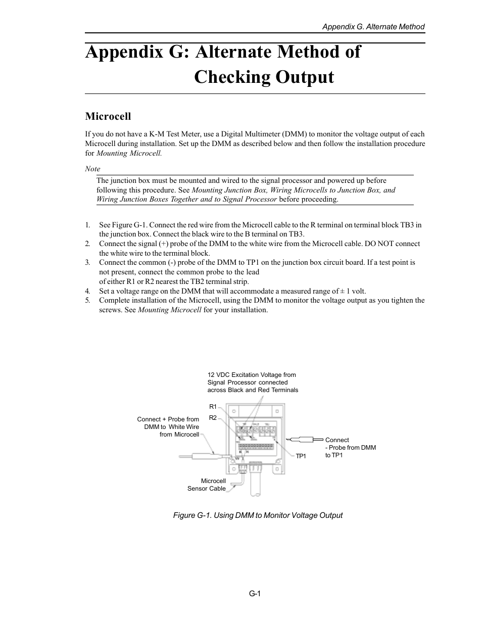 Appendix g: alternate method of checking output, Microcell | Kistler-Morse KM L-Cell Bolt-On User Manual | Page 84 / 98