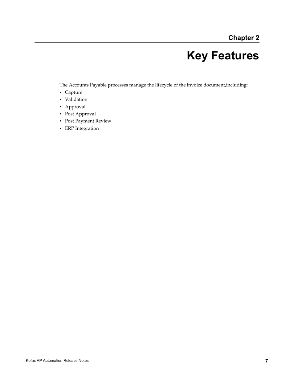 Key features | Kofax AP Automation User Manual | Page 7 / 12