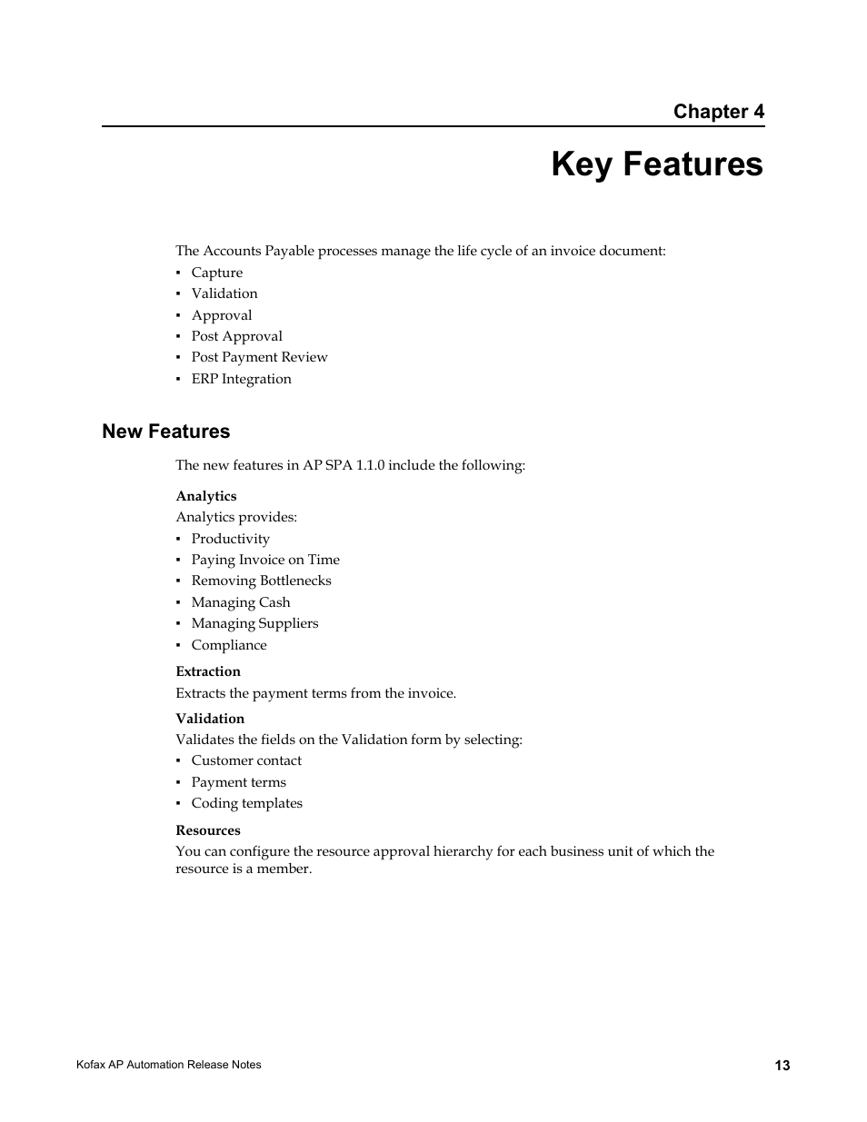 Key features, New features | Kofax AP Automation User Manual | Page 13 / 18