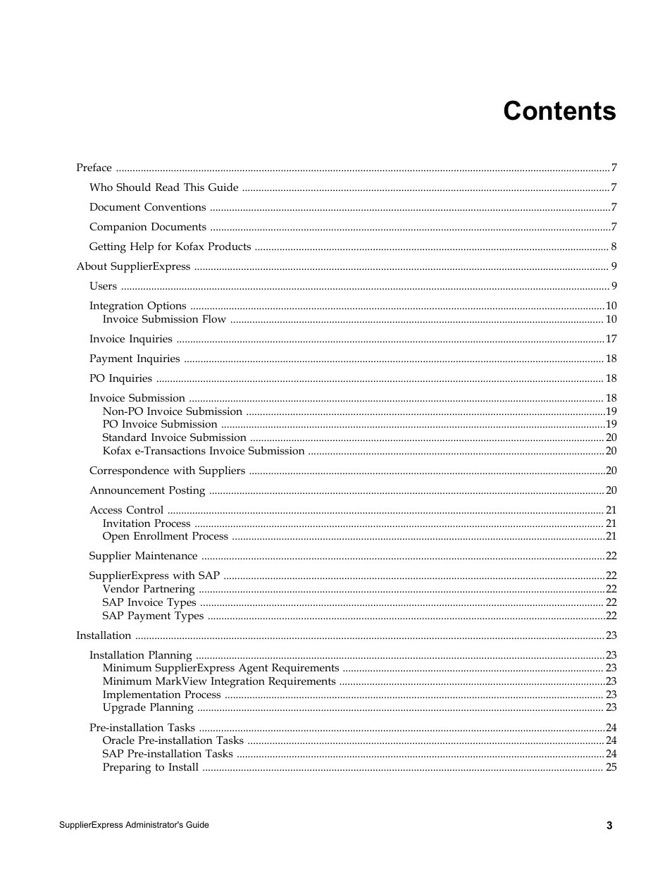 Kofax SupplierExpress User Manual | Page 3 / 80