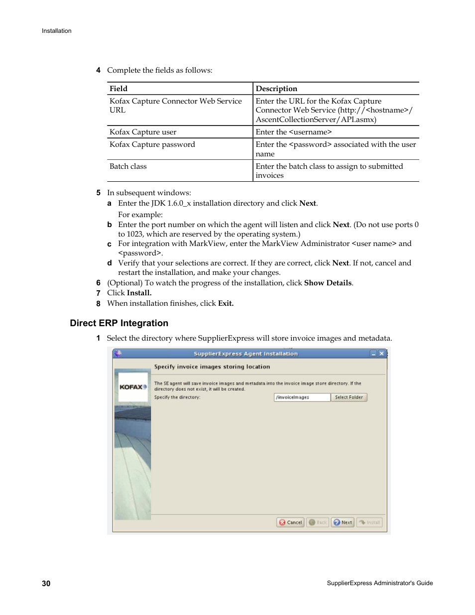 Direct erp integration | Kofax SupplierExpress User Manual | Page 30 / 80