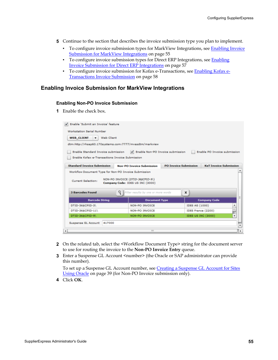Enabling non-po invoice submission | Kofax SupplierExpress User Manual | Page 55 / 80