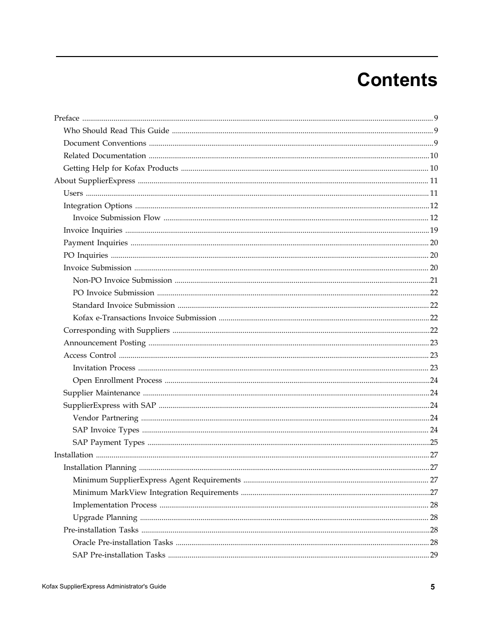 Kofax SupplierExpress User Manual | Page 5 / 94