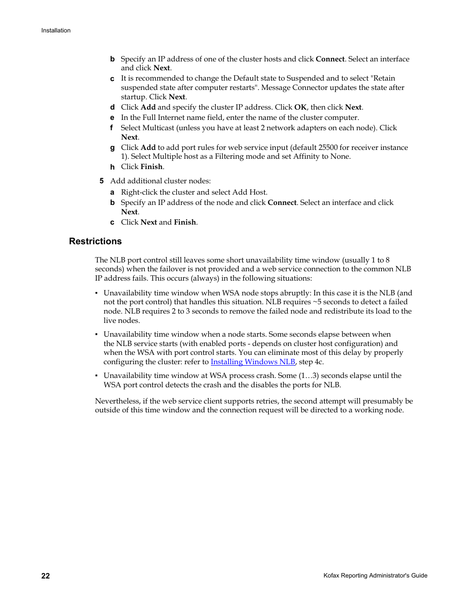 Restrictions | Kofax Capture User Manual | Page 22 / 44