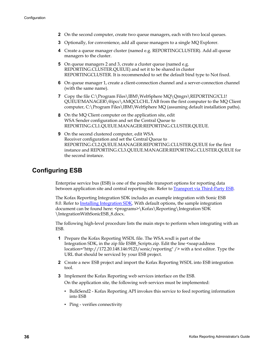 Configuring esb | Kofax Capture User Manual | Page 36 / 44