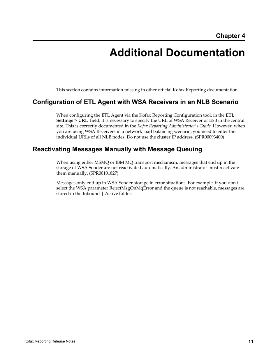 Additional documentation, Chapter 4 | Kofax Capture User Manual | Page 11 / 12