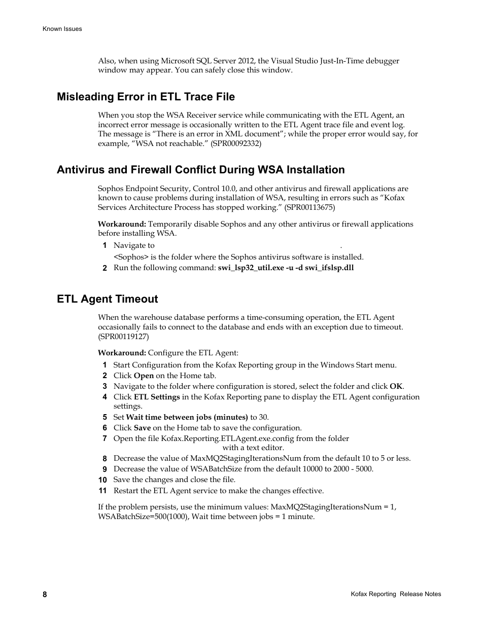 Misleading error in etl trace file, Etl agent timeout | Kofax Capture User Manual | Page 8 / 10