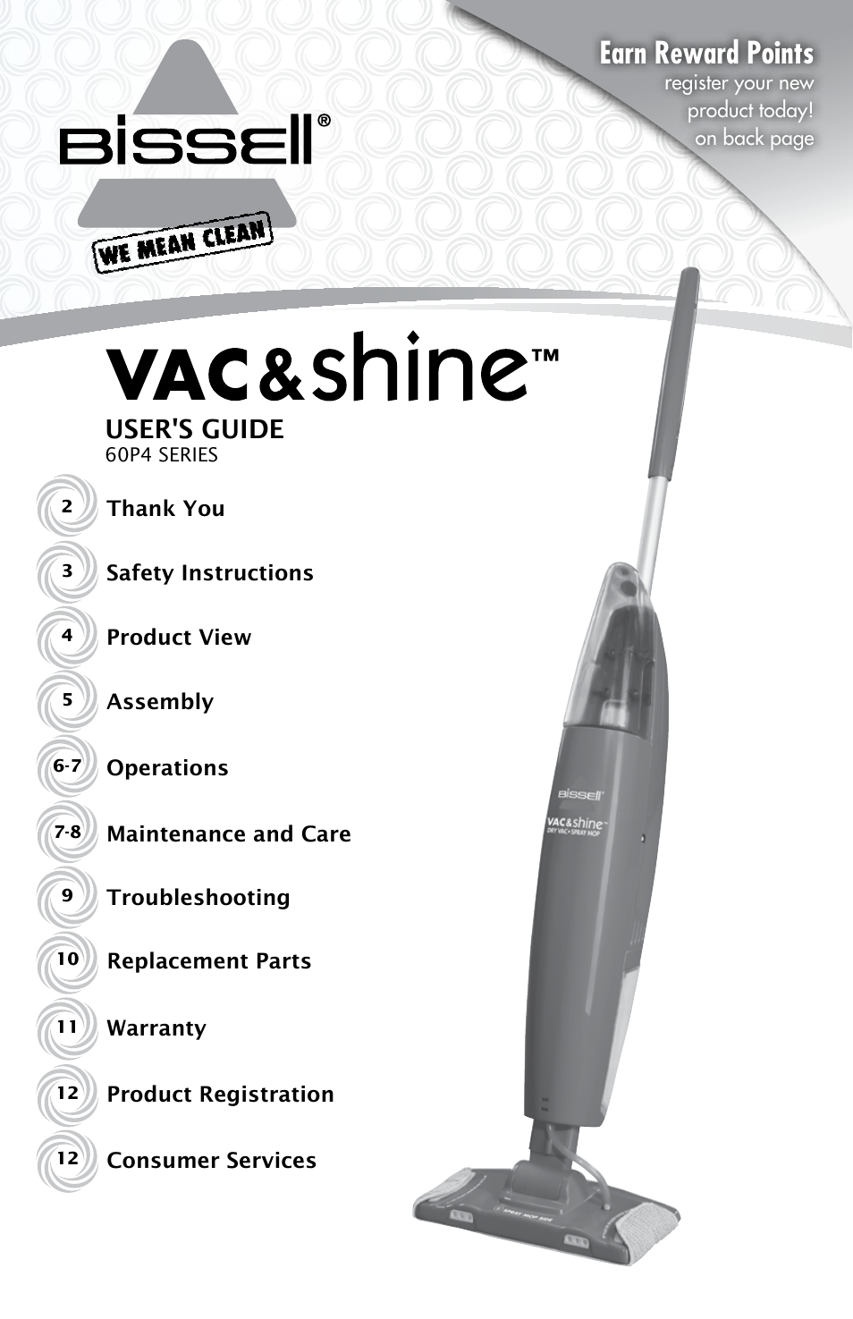 Bissell VAC & SHINE 60P4 User Manual | 12 pages